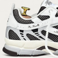 The Mercer Brand Re-Run White Silver Sneaker, heel detail