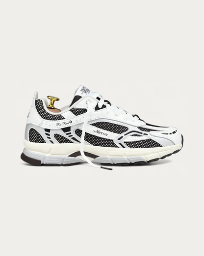 The Mercer Brand Re-Run White Silver Sneaker, side profile