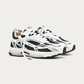 The Mercer Brand Re-Run White Silver Sneaker, three-quarter view