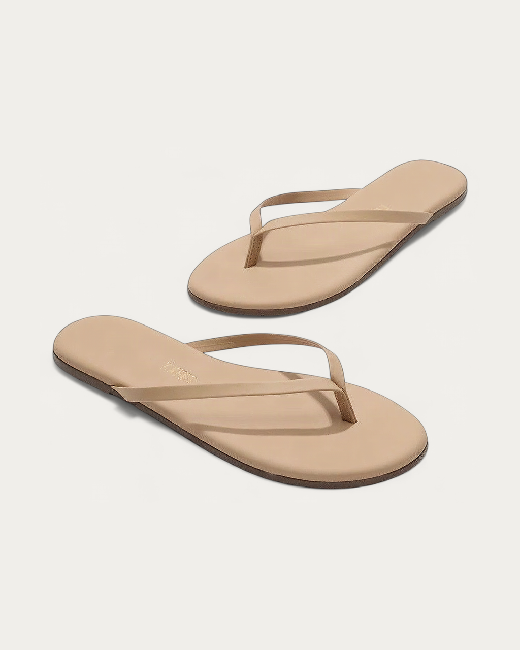 TKEES Flily Nudes Sunkissed Beige Leather Flip Flop, pair view
