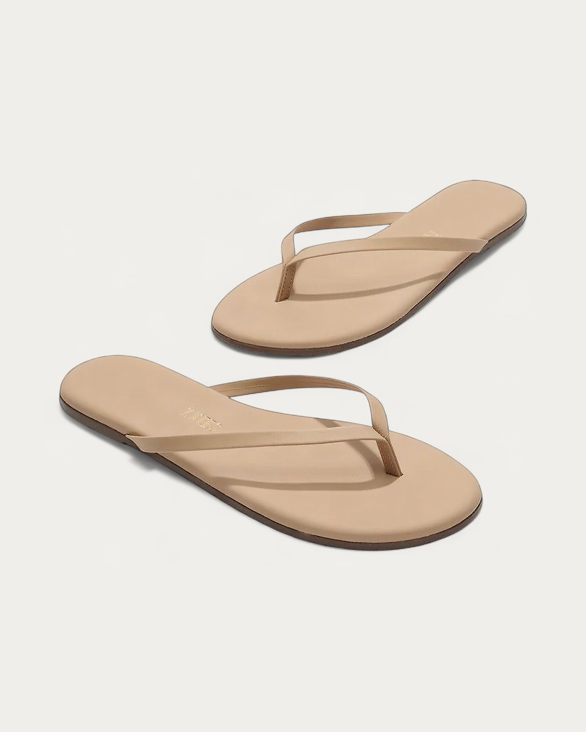 TKEES Flily Nudes Sunkissed Beige Leather Flip Flop, pair view