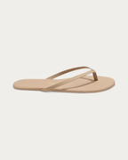 TKEES Flily Nudes Sunkissed Beige Leather Flip Flop, side profile