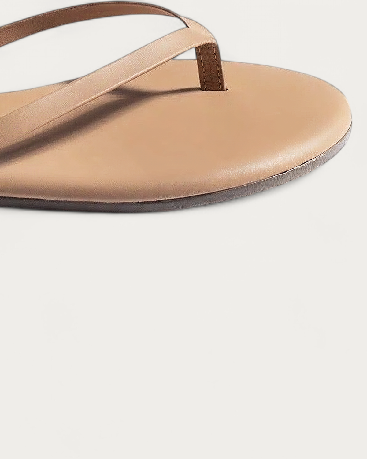 TKEES Foundation Cocobutter Leather Flip Flop, toe detail
