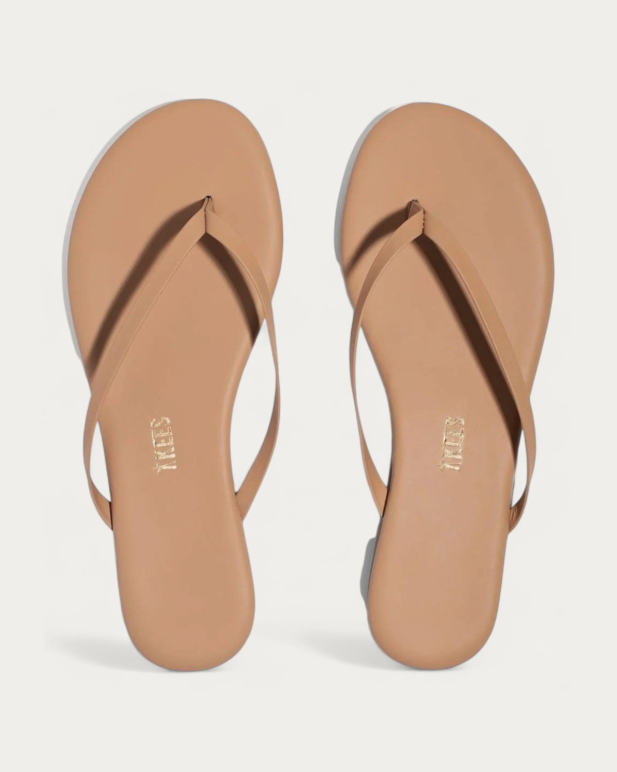 TKEES Foundation Cocobutter Leather Flip Flop, top view