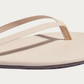 TKEES Foundations Linen Leather Flip Flop, close-up of the straps and footbed