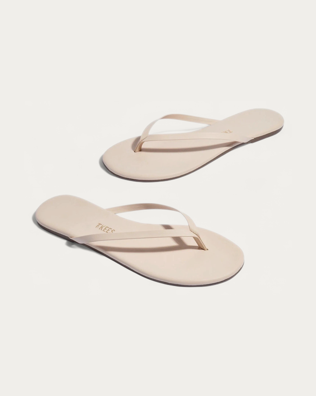 TKEES Foundations Linen Leather Flip Flop, three-quarter view