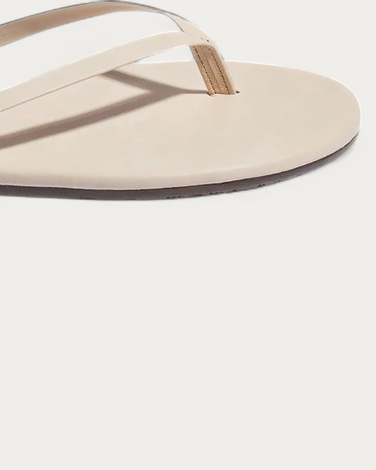 TKEES Foundations Linen Leather Flip Flop, toe detail