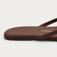 TKEES Lily Nudes Cappucino Brown Leather Flip Flop, heel detail