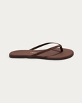 TKEES Lily Nudes Cappucino Brown Leather Flip Flop, side profile