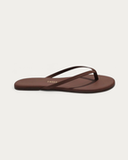 TKEES Lily Nudes Cappucino Brown Leather Flip Flop, side profile