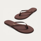 TKEES Lily Nudes Cappucino Brown Leather Flip Flop, three-quarter view