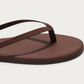 TKEES Lily Nudes Cappucino Brown Leather Flip Flop, toe detail