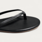 TKEES Liner Sable Black Leather Flip Flop, toe detail