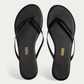 TKEES Liner Sable Black Leather Flip Flop, top view