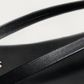 TKEES Liner Sable Black Leather Flip Flop, strap and upper detail