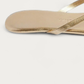 TKEES Metallics Blink Gold Leather Flip Flop, heel detail