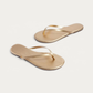 TKEES Metallics Blink Gold Leather Flip Flop, three-quarter view