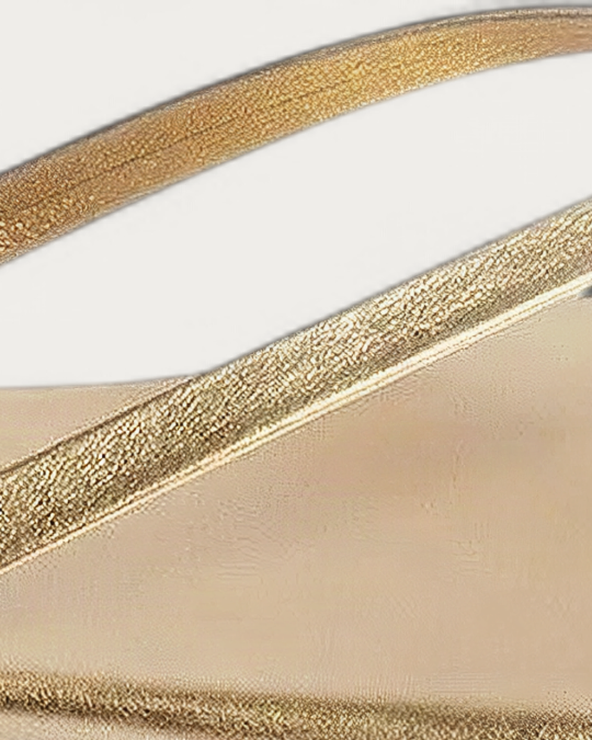TKEES Metallics Blink Gold Leather Flip Flop, strap and upper detail