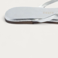 TKEES Metallics Fairylust Silver Leather Flip Flop, heel detail