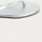 TKEES Metallics Fairylust Silver Leather Flip Flop, toe detail