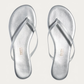 TKEES Metallics Fairylust Silver Leather Flip Flop, top view