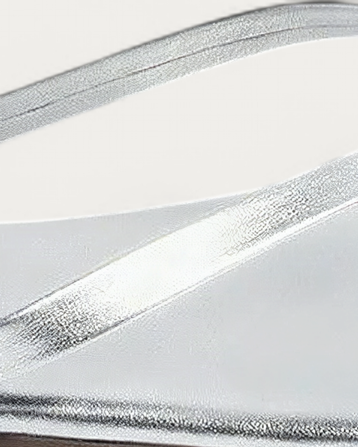 TKEES Metallics Fairylust Silver Leather Flip Flop, strap and upper detail
