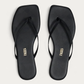 TKEES Square Toe Lily Black Leather Flip Flop, top view
