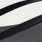 TKEES Square Toe Lily Black Leather Flip Flop, strap and upper detail