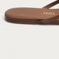 TKEES Square Toe Lily Ganache Caramel Leather Flip Flop, heel detail