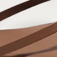 TKEES Square Toe Lily Ganache Caramel Leather Flip Flop, strap and upper detail