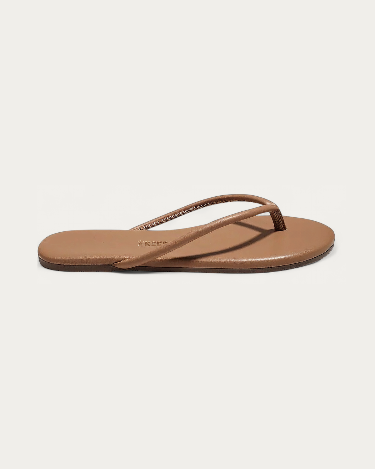 TKEES Tubular Lilly Cocobutter Ecru Flip Flop, side profile