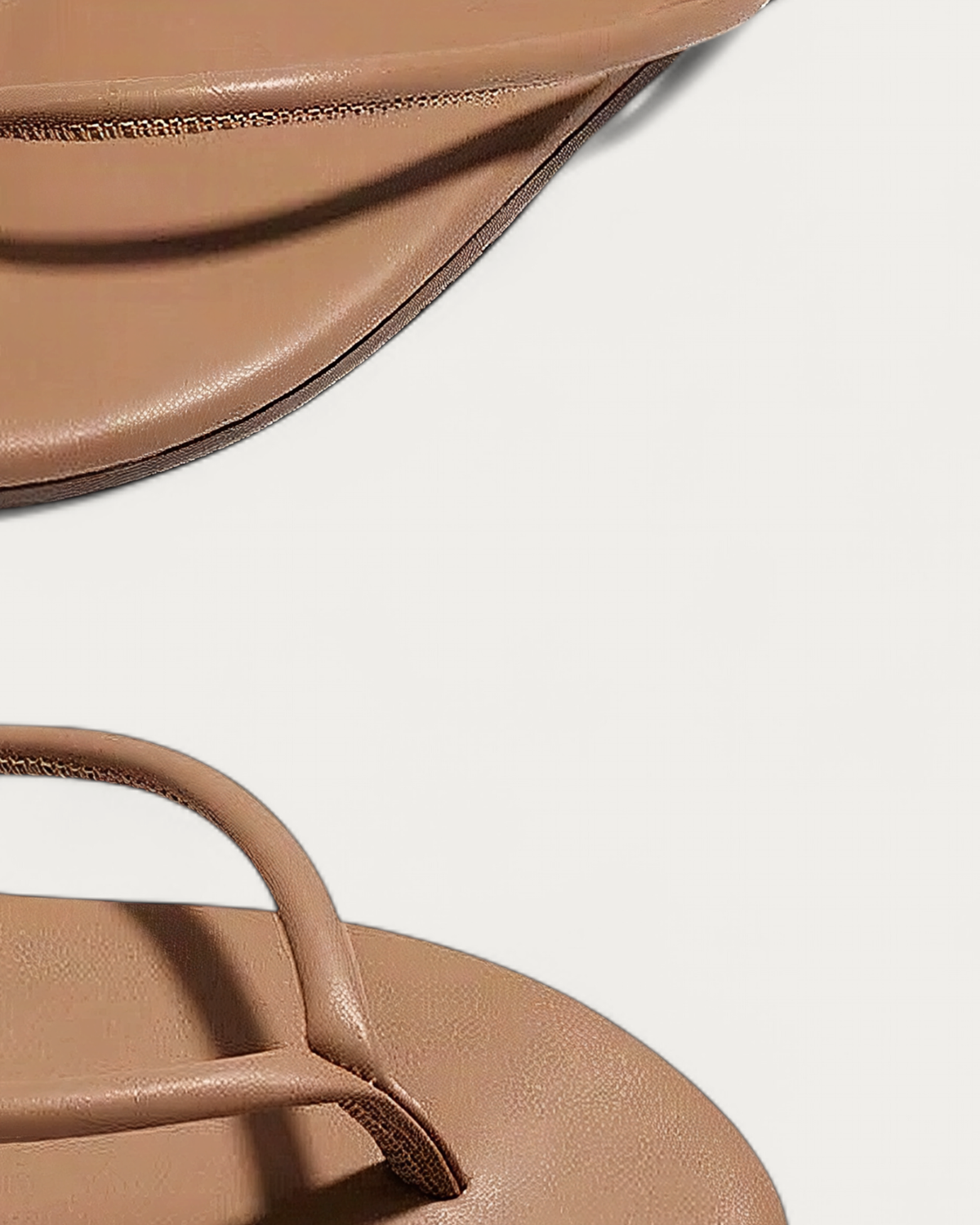 TKEES Tubular Lilly Cocobutter Ecru Flip Flop, toe detail