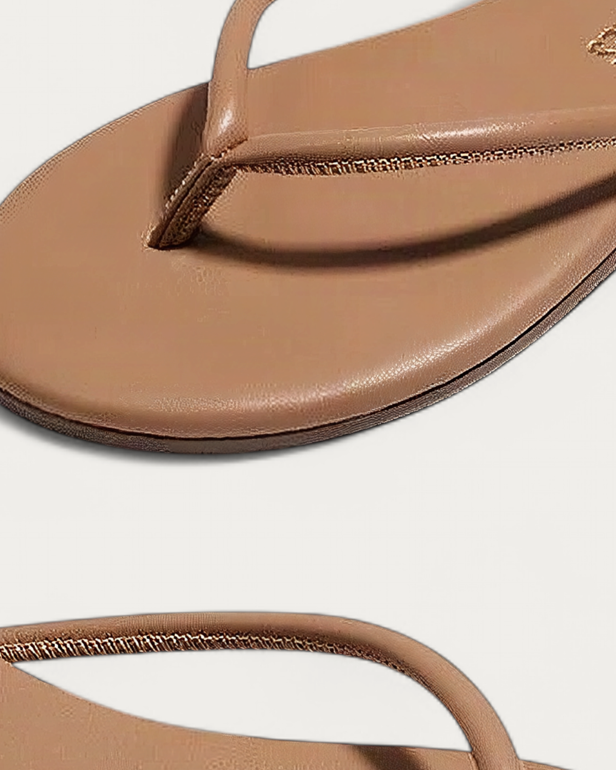 TKEES Tubular Lilly Cocobutter Ecru Flip Flop, strap and upper detail