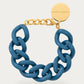 Flat Chain Bracelet In Petrol by Vanessa Baroni, product photo on a soft off-white background
