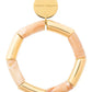 Flex Bracelet In Gold Creme Brulee by Vanessa Baroni, front view on a white background