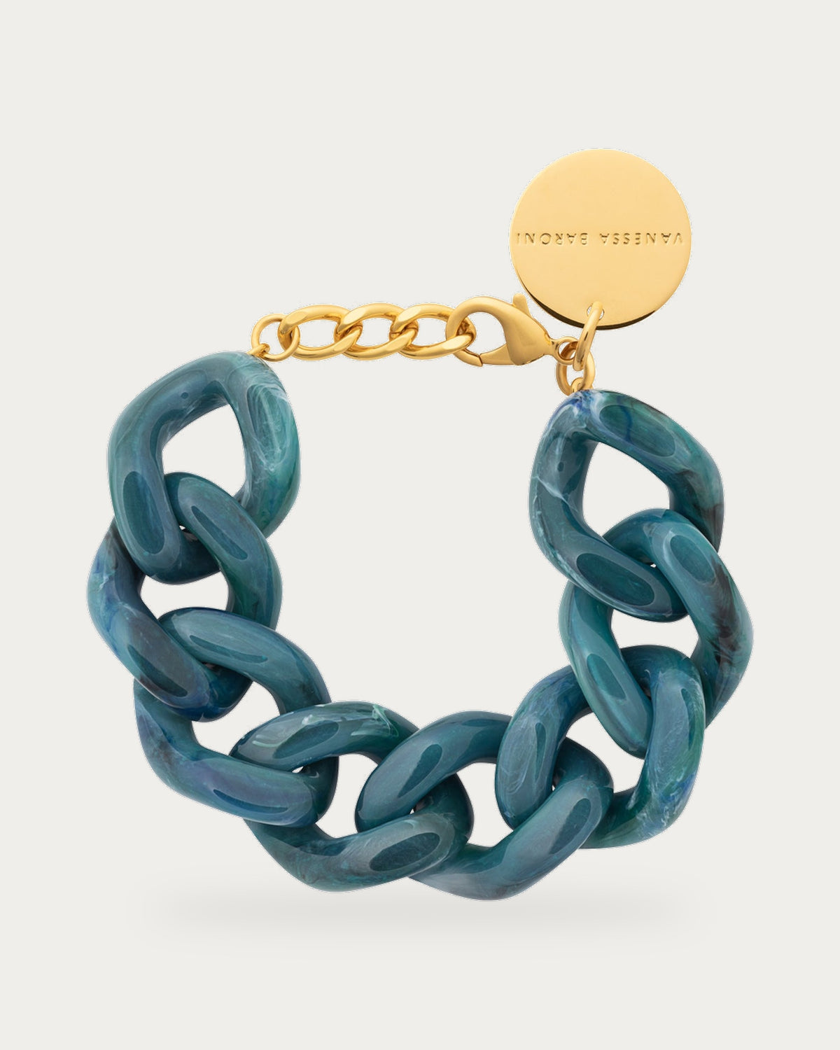 Great Bracelet In Teal Marble by Vanessa Baroni, product photo on a soft off-white background