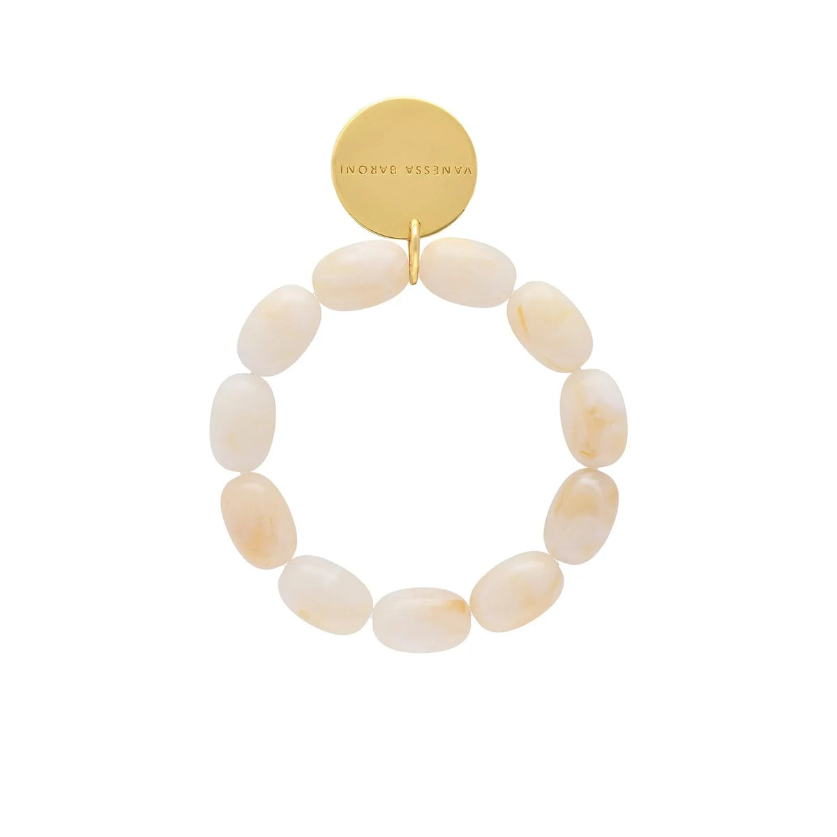 Olive Flex Bracelet Pearl Marble by Vanessa Baroni, front view on a white background