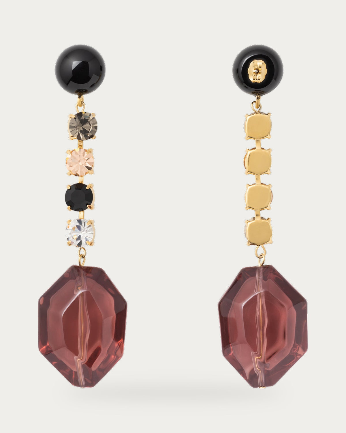 Rhinestone Clear Earring by Vanessa Baroni, product photo on a soft off-white background