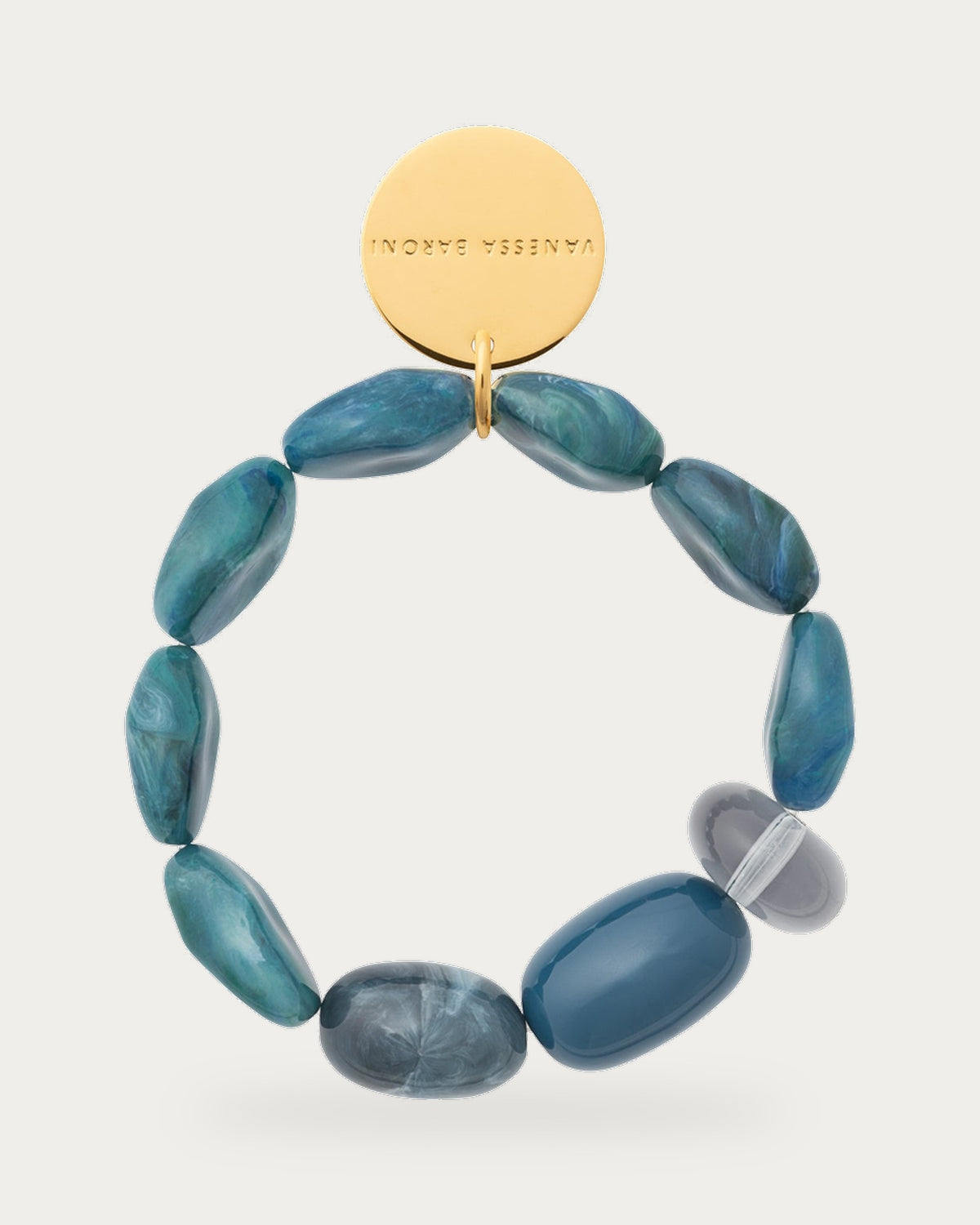 Unique Bracelet In Teal Marble by Vanessa Baroni, product photo on a soft off-white background