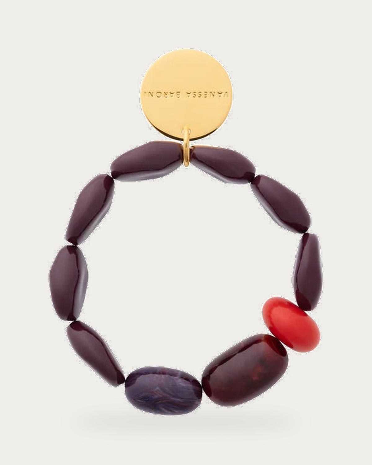 Unique Flex Bracelet Aubergine by Vanessa Baroni, product photo on a soft off-white background