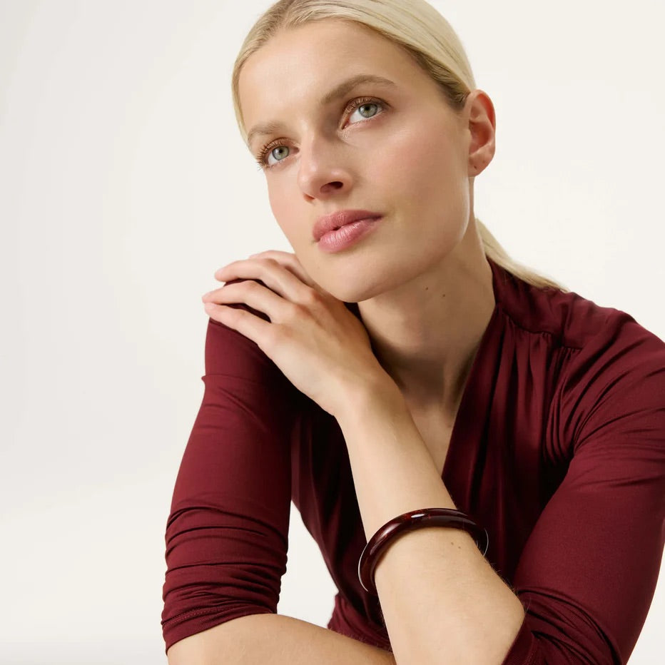 Soft Edge Bangle In Bordeaux Marble