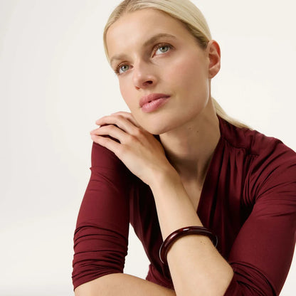 Soft Edge Bangle In Bordeaux Marble