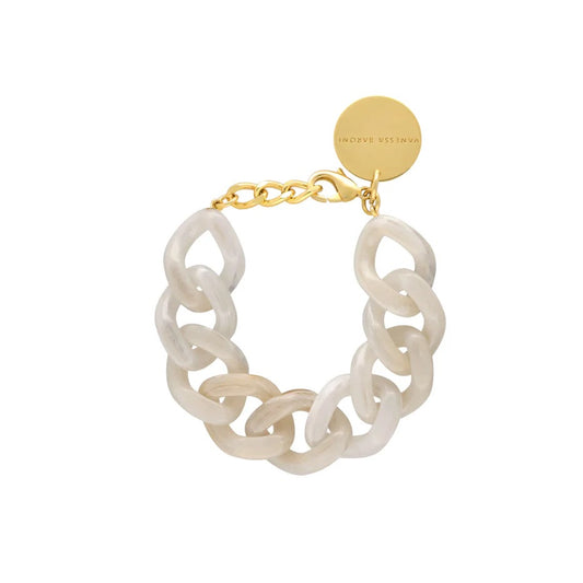 Flat Chain Bracelet White Marble