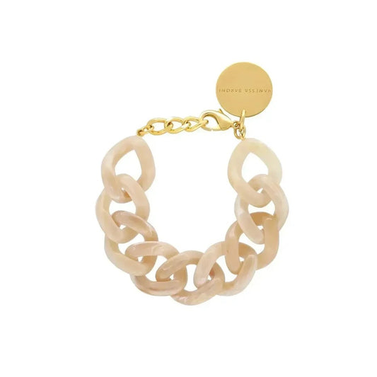 Flat Chain Bracelet Honey Marble