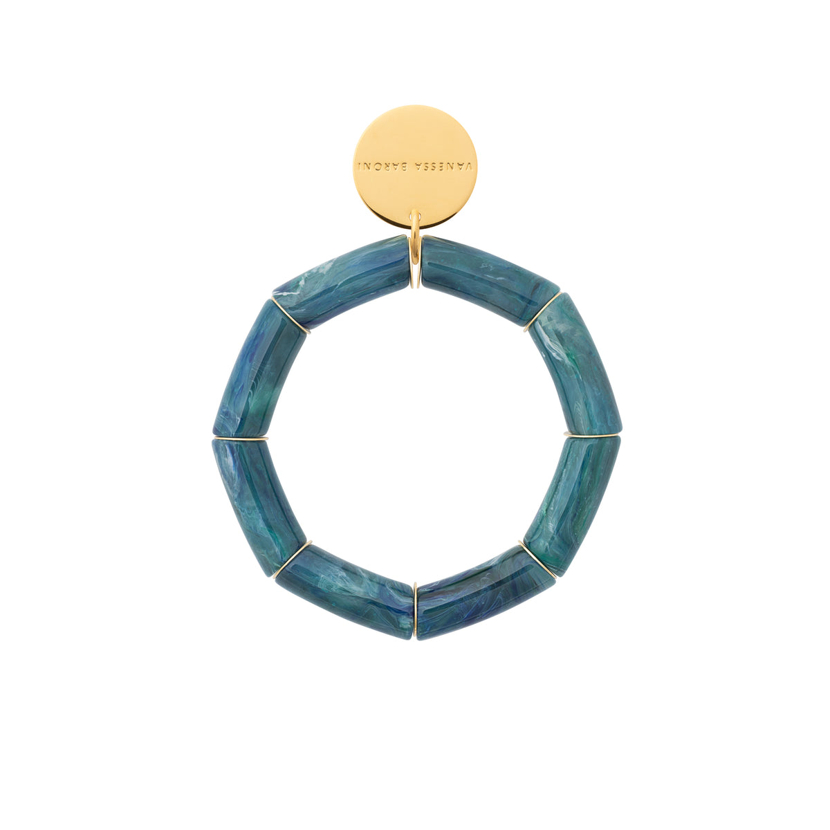 Stone Flex Bracelet In Teal Marble by Vanessa Baroni on a white background