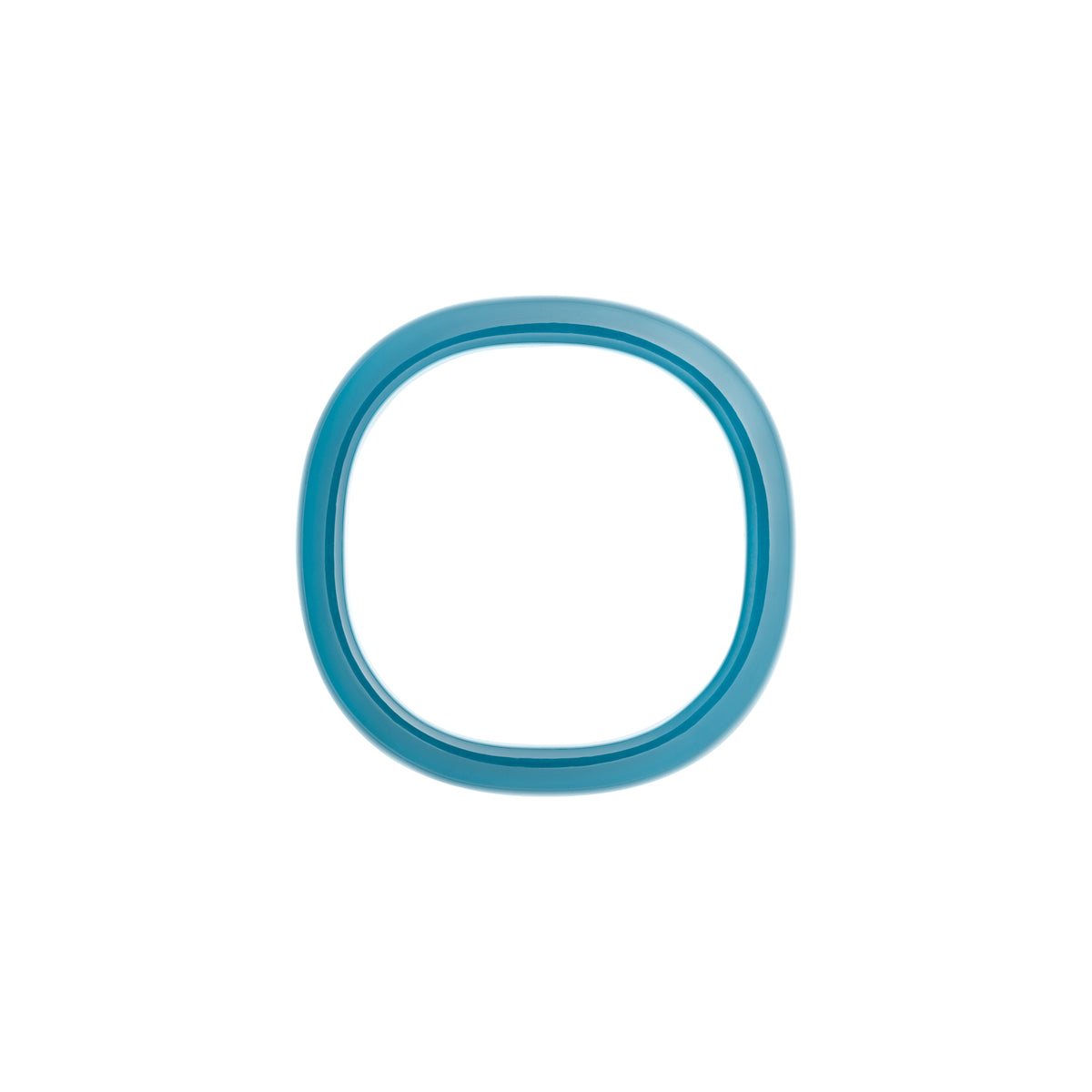 Soft Edge Bangle In Clear Teal by Vanessa Baroni on a white background