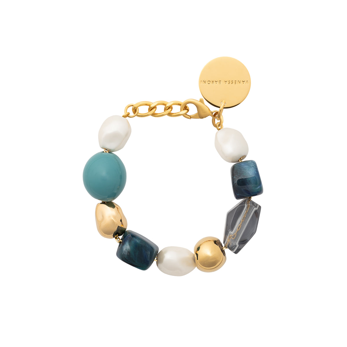 Ibiza Bracelet In Teal Marble by Vanessa Baroni on a white background