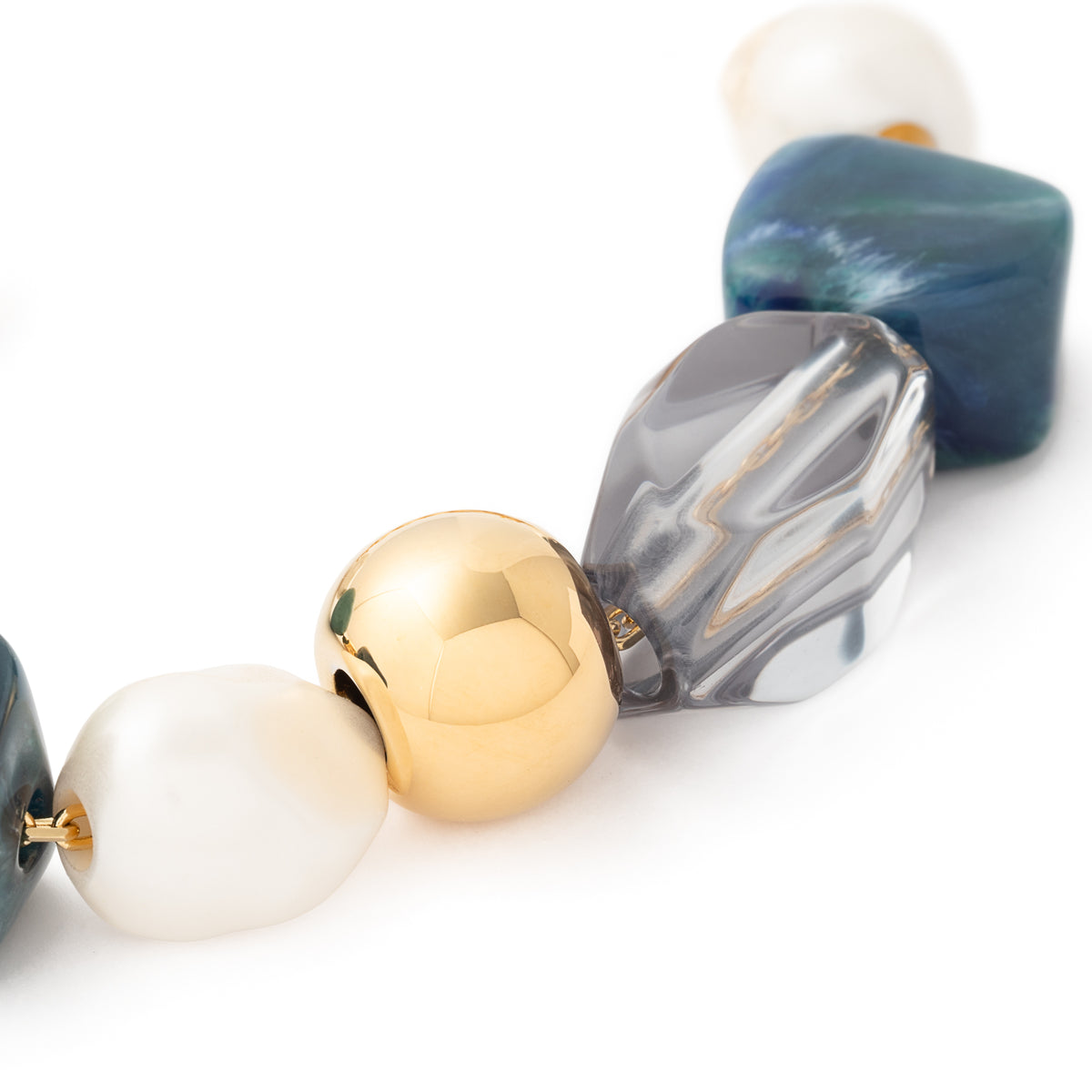 Close-up of the Ibiza Bracelet In Teal Marble by Vanessa Baroni showing the material and finish