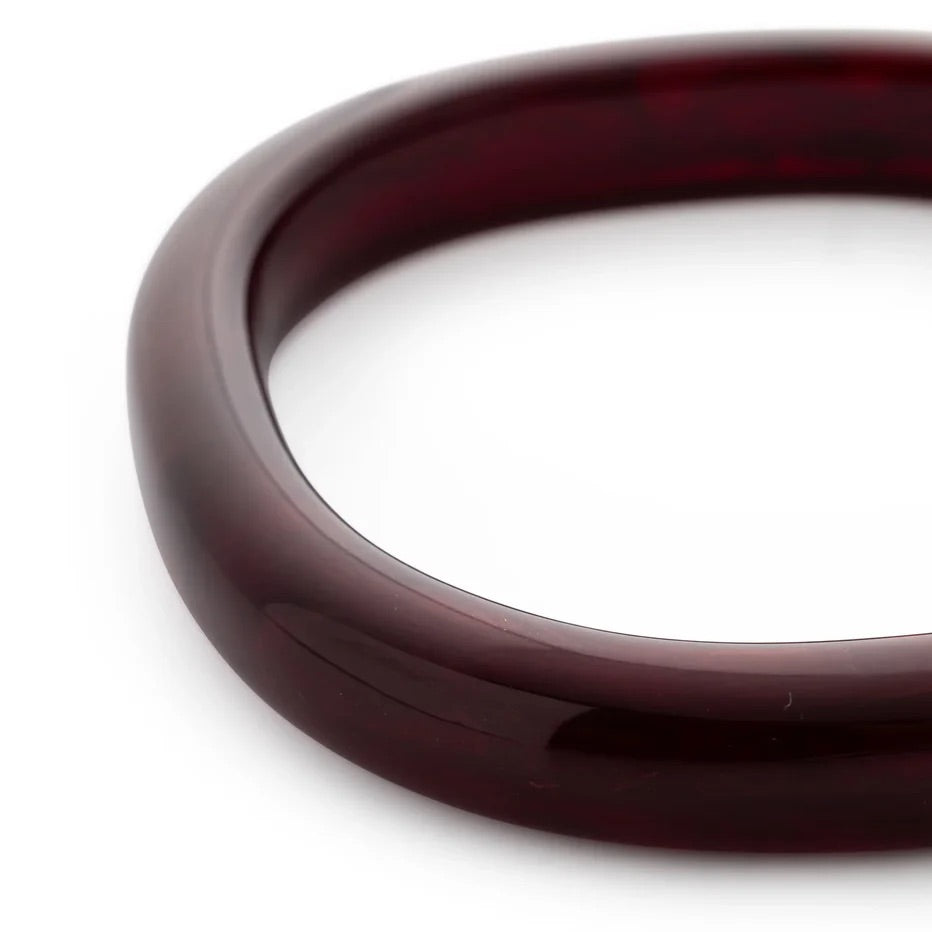 Soft Edge Bangle In Bordeaux Marble