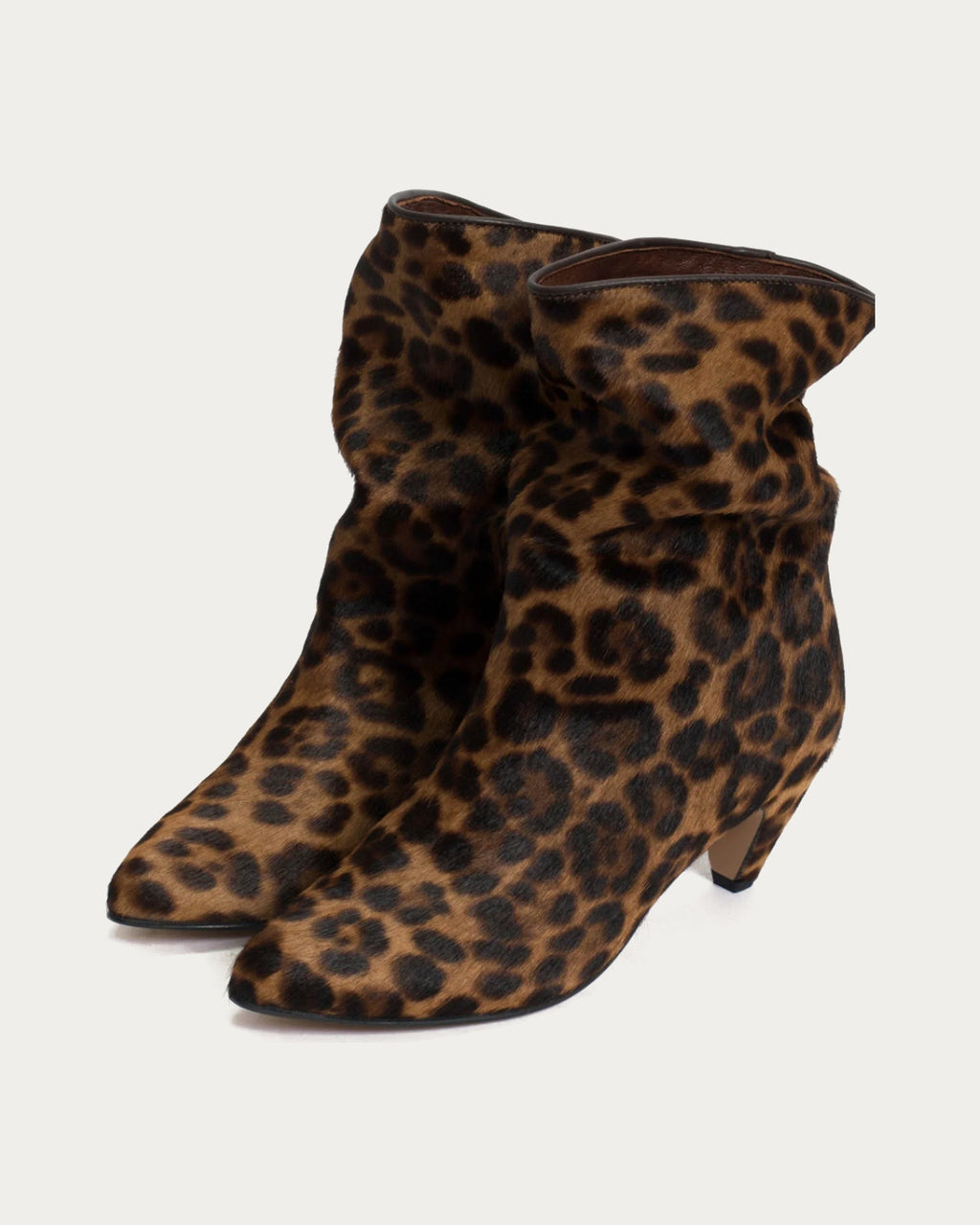 Vully 50 jaguar print slouchy ankle boots, three-quarter view of the pair